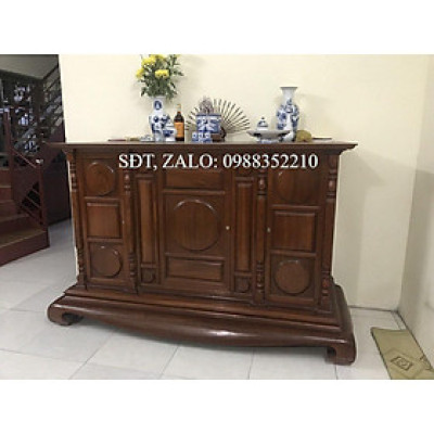 Tủ Thờ Đĩa Trơn Gỗ Gụ