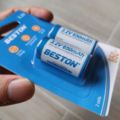 Pin sạc RCR123A 16340 BESTON Dung lượng cao 650mAh dùng cho máy ảnh, camera, thiết bị đo, đèn pin, ống nhòm - Hàng chính hãng