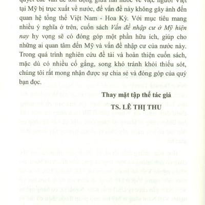 Vấn Đề Nhập Cư Ở Mỹ Hiện Nay - Thực Trạng Và Tác Động (Sách chuyên khảo)