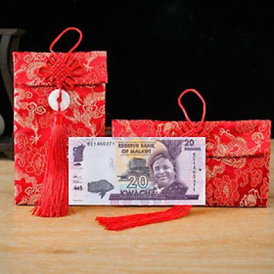 Túi gấm màu tím loại 20 Malawi sưu tầm, làm quà tặng