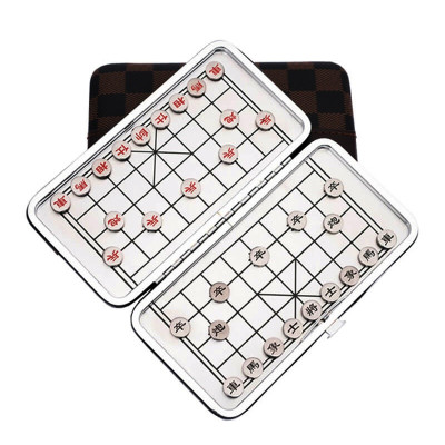 Bàn Cờ Tướng Mini Nam Châm 2 mặt - Bộ cờ tướng mini bỏ túi bằng nam châm, bàn cờ gập gọn 15x16Cm - Hàng chính hãng HENRYSA