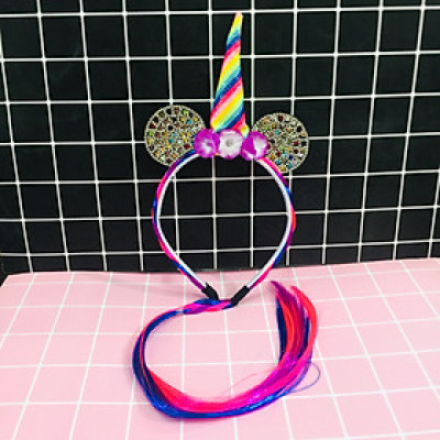 Bờm sừng ngựa pony gắn đuôi tóc 