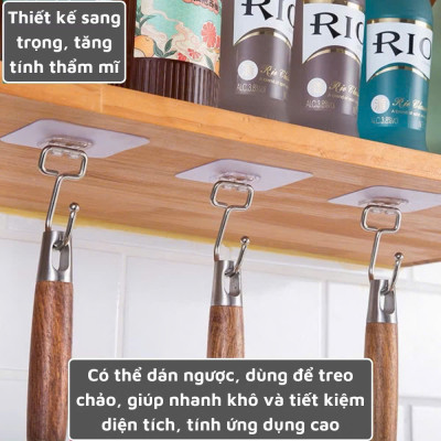 Móc Dán Tường Siêu Chắc Phủ Vàng & Bạc Mẫu Mới, Không Khoan Đục, Chịu Lực 15KG - HÀNG CHÍNH HÃNG MINIIN