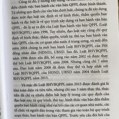 Bình luận khoa học Luật Ban hành văn bản quy phạm pháp luật năm 2015 (được sửa đổi, bổ sung năm 2020) - Lý thuyết, thực định và thực tiễn