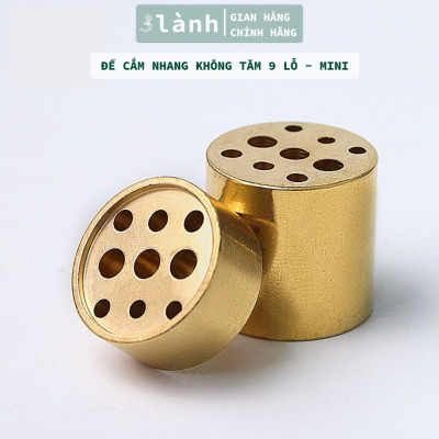 Đế Cắm Nhang Trầm Hương 5-9 Lỗ Bằng Đồng Thau Nguyên Chất Hình Trống Tối Giản Phù Hợp Nhiều Kích Thước Nhang