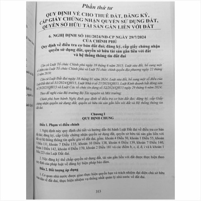Sách Luật Đất Đai (sửa đổi, bổ sung 2024) – Và Các Văn Bản Hướng Dẫn Thi Hành Về Giá Đất, Bồi Thường, Hỗ Trợ, Tái Định Cư Khi Nhà Nước Thu Hồi Đất (V2427D)