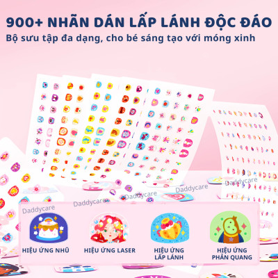 Dán móng tay cho bé Mideer Nail stickers miếng dán móng tay giả an toàn cho bé gái