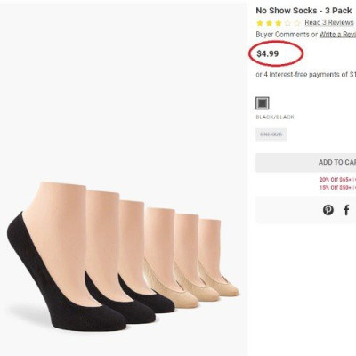 Combo 3 đôi Tất nữ lười cổ ngắn 2 màu Đen, Da