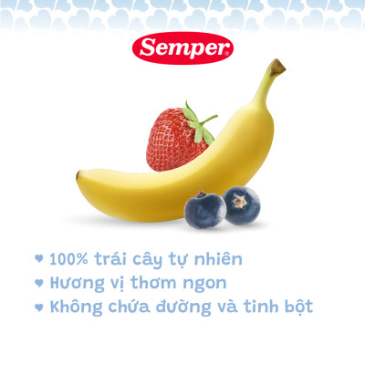 Combo 12 hộp Dinh dưỡng ăn dặm Trái cây nghiền mận đen hỗ trợ tiêu hóa Semper Prune 80g dành cho bé từ 4 tháng tuổi