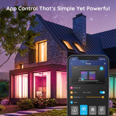 Dây đèn LED RGB chạy đuổi Govee Wi-Fi Strip Lights H6110 | Gồm 2 cuộn 5m, Cảm biến nhấp nháy theo nhạc độc đáo