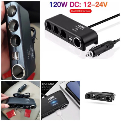 Bộ Chia Tẩu Sạc Ô Tô 4 Cổng 12V-24V – 120WSạc Nhanh, Chống Cháy, Chịu Nhiệt Cao , ĐÈN TRANG TRÍ