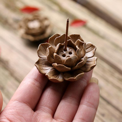 Đĩa cắm nhang hương hoa gốm đốt trầm dễ thương (size mini)