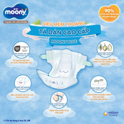 TẢ DÁN MOONY NEWBORN DÀNH CHO TRẺ SƠ SINH NB90