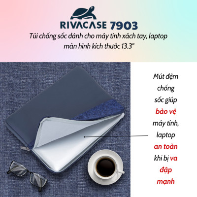Túi Chống Sốc Rivacase 7903 dành cho Laptop 13.3 Inch - Bảo Hành 24 Tháng - Hàng Chính Hãng