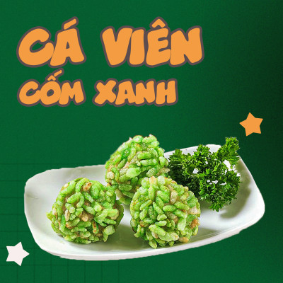 Cá Viên Cốm Xanh Gói 500gr 24 Viên  / 35 Viên - Thương Hiệu Đen Đỏ