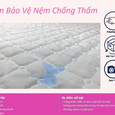TẤM LÓT CHỐNG THẤM BẢO VỆ NỆM HÀNG KHÁCH SẠN CAO CẤP 1M/1M2/1M4/1M6/1M8/2M/2M2