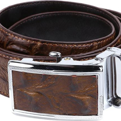 Thắt Lưng Nam Vân Cá Sấu Huy Hoàng HT4118 (120 x 3.5 cm) - Nâu