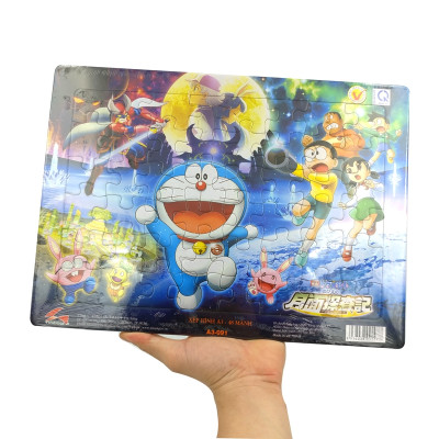 Tranh xếp hình Tia Sáng Nôbita - Thám hiểm mặt trăng (48 Mảnh Ghép) - Tặng kèm câu đố mặt sau cho bé