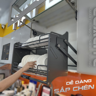 Kệ chén di động tủ trên Ecalite EL-N4117G - Tủ ngang 700mm - thép Carbon phủ Nano 5 lớp - Hàng chính hãng