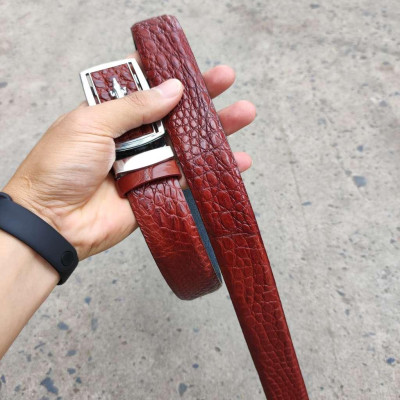 Thắt lưng da cá sấu bông hông mềm dễ sử dụng! TS120B (mặt bạc)