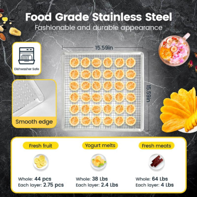 Máy sấy thực phẩm chuyên nghiệp dung tích 100 lít, 16 khay thương hiệu Mỹ cao cấp Septree ST-02 - Hàng Nhập Khẩu