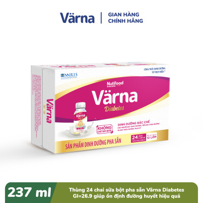 Thùng Sữa Bột Pha Sẵn Cho Người Tiểu Đường Värna Diabetes (24 Chai X 237ml) - GI Thấp Ổn Định Đường Huyết