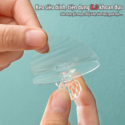 Miếng Dán Núm Tủ Ngăn Kéo Acrylic Móc Tay Kéo Cửa Sổ Tủ Lạnh Siêu Dính Không Khoan Tiện Lợi