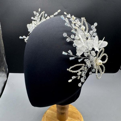 Cài tóc cô dâu hoa đá mẫu thủ công mới t9/2024