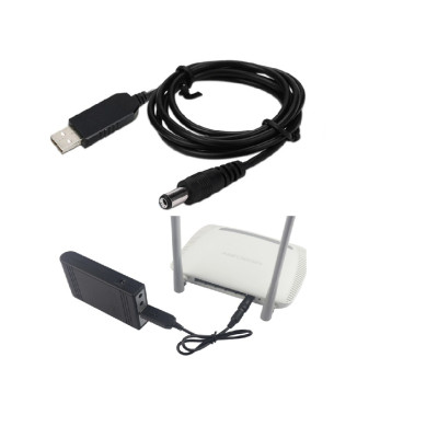 Cáp chuyển đổi điện áp DC 5V sang DC 9V / 12V đầu cắm USB 2.1x5.5mm dùng cho modem wifi cắm pin dự phòng khi cúp điện - miếng lót chuột