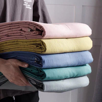 Bộ Ga Gối Cotton Đũi Tici LIDACO Cao Cấp - Xanh Rêu