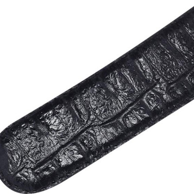 Thắt Lưng Nam Vân Cá Sấu Huy Hoàng HT4117 (120 x 3.5 cm) - Đen
