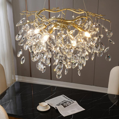 ĐÈN THẢ TRẦN PHA LÊ / ĐÈN THÔNG TẦNG TRANG TRÍ PHÒNG KHÁCH / PHÒNG NGỦ / CẦU THANG / KHÔNG GIAN SANG TRỌNG AZP-T07 phong cách đương đại, hàng nhập khẩu AZP