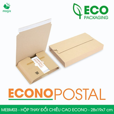 MEBM03 - 28x19x7 cm - 20 hộp carton thay đổi chiều cao siêu tiết kiệm - Hộp đóng sách, hộp gói hàng