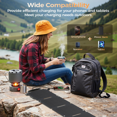 Bộ sạc năng lượng mặt trời di động Choetech SC005-V5 công suất 28w có thể gấp gọn (Hàng chính hãng)