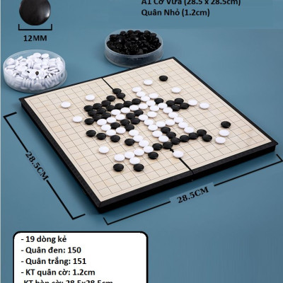 Bộ cờ vây nam châm chất lượng cao 28x28 và 37x37cm, Có hộp đựng là bàn cờ - Chính Hãng Amalife