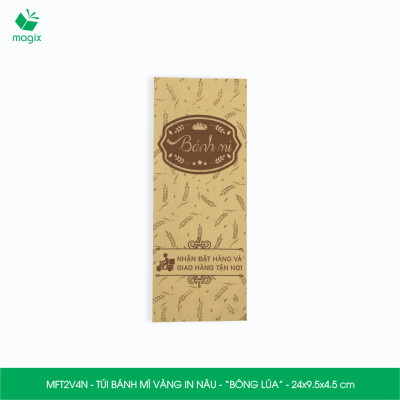  MFT2V4N - 24x9.5x4.5 cm - 100 túi giấy đựng bánh mì, túi đựng thức ăn mang đi, túi take away