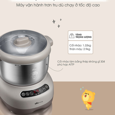 Máy Trộn Bột Ủ Bột Lên Men Tự Động BEAR HMJ-A70C1 Chống Dính Dung Tích 7 Lít Công Suất 250 W - Hàng Chính Hãng