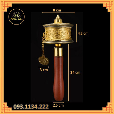 Kinh luân cầm tay Tây Tạng có chứa câu chú Om Mani Padme Hum