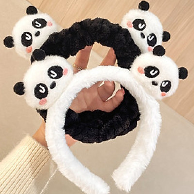Cài tóc chú gấu panda dễ thương, cài tóc hoạt hình cho bé, cài tóc trang điểm rửa mặt, cài tóc thời trang cute