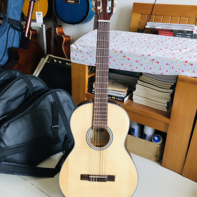 Đàn guitar classic mini DVE70C size 3/4 đàn ghita dành cho trẻ em + Tặng giá trình, Bao da phụ kiện đàn guitar