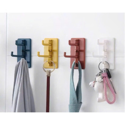 Combo 4 Móc Dán Chữ Nhật Siêu Bền - Móc Nhựa Xoay Đa Năng Dán Tường, Chịu Lực Tố - HÀNG CHÍNH HÃNG MINIIN