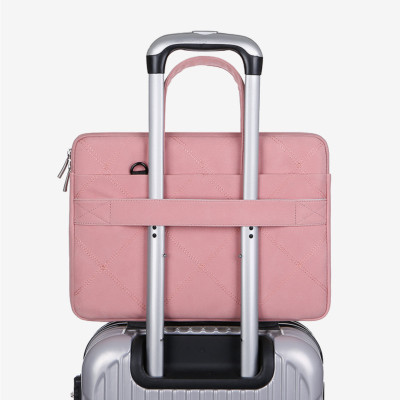 Túi chống sốc da cặp da chống sốc cho macbook, laptop, surface đeo chéo cute tặng kèm gấu bông