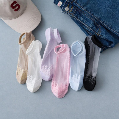 Sét 5 Đôi tất -Vớ Lụa Thủy Tinh Trong Suốt Trống Trượt - Kiểu Dáng Hót Trend Hàn Quốc hè 2020 ( Mã T02)
