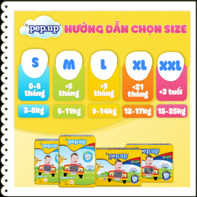 Combo 2 gói Tã/Bỉm Quần Em Bé Pep.up Extra Dry Siêu Mềm Mại, Siêu Khô Thoáng, Kháng Khuẩn Size XL (18 Miếng/Gói)