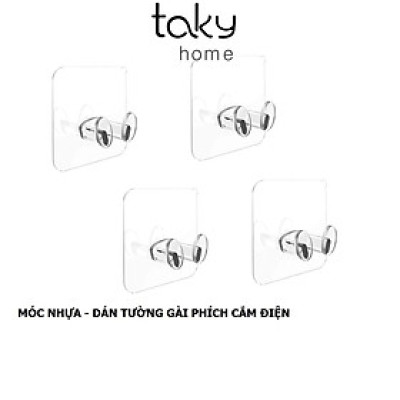 5 Giá Dán Tường Trong Suốt Gài Phích Điện, Móc Dán Tường Gài Các Loại Phích Điện Dán Tường. TakyHome 4000Set5
