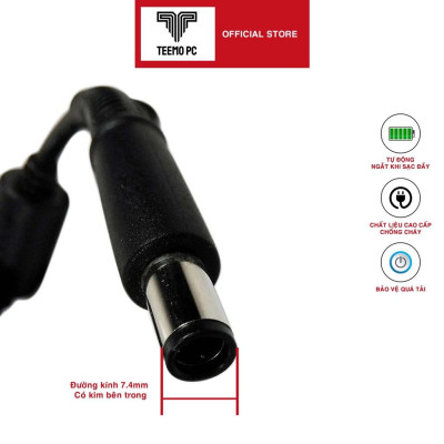 Sạc Tương Thích Cho Laptop Hp 19V - 4.47A (90W) Chân Kim To Kích Thước 7.4Mm X 5.0Mm - Nhập Khẩu - Hàng Nhập Khẩu New Seal TEEMO PC