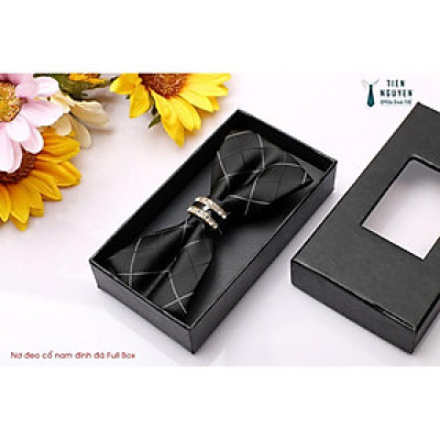 Nơ đeo cổ nam Chú rể - Nơ bướm đính đá cao cấp Full box