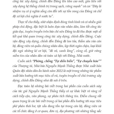 Phòng, Chống "Tự Chuyển Biến", "Tự Chuyển Hóa" (Chính Luận & Tiểu Phẩm)