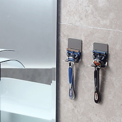 Móc Inox Gán Tường, Móc Dán Tường Treo Dao Cạo Râu Cho Phòng Tắm, Miếng Dán 3M Siêu Dính, Tiện Dụng. TakyHome 2011