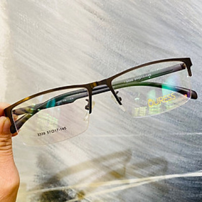 Gọng kính cận D135 3339 nửa khung hợp kim mắt kính OURESS thời trang nam nữ siêu bền